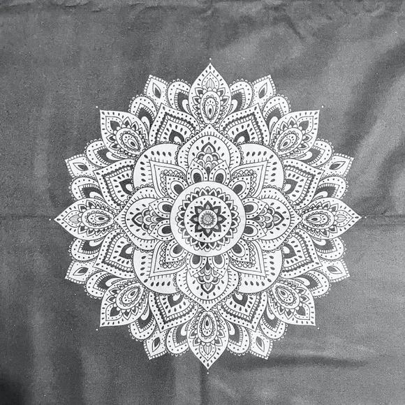 Yoga Design Lab Hot Yoga Towel (Yoga Mat Towel)  in Black with Mandala Print - Picture 7 of 8
